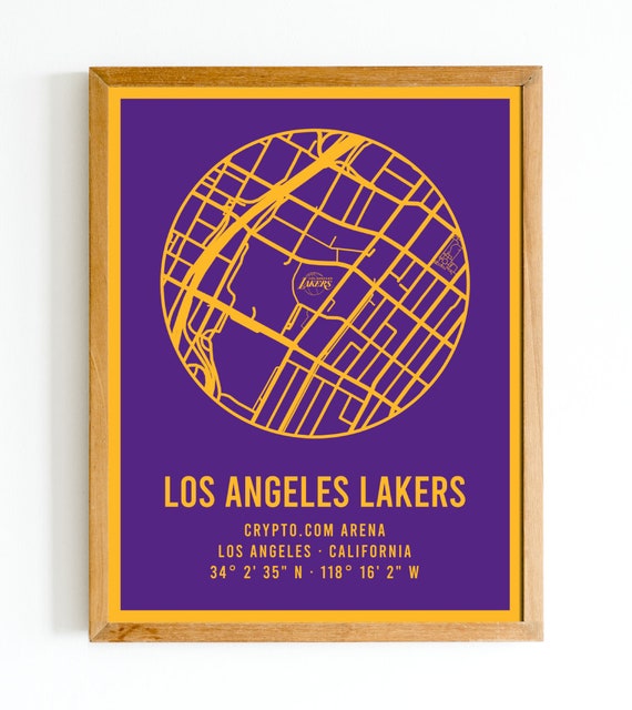 Modern Los Angeles Lakers Crypto.com Arena Map Print | NBA Arena