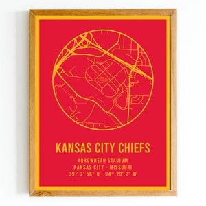 Modern Kansas City Chiefs Arrowhead Stadium Map Print |  NFL Stadium Map | NFL Gift | Gift for Football Fan | Instant Downloadable PDF