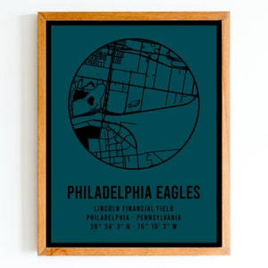 Modern Philadelphia Eagles Lincoln Financial Field Map Print |  NFL Stadium Map | NFL Gift | Gift for Football Fan | Downloadable PDF