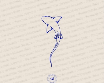 Hand Drawn Whale Shark SVG JPG Tattoo Digital File