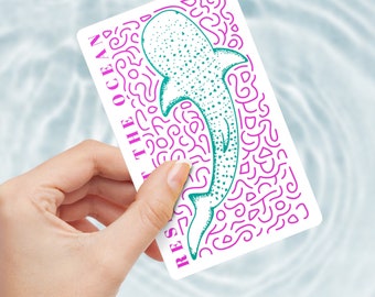 Whale Shark Sticker - Pink/Teal