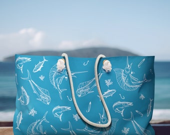 Weekender Bag - Sea Life - Teal