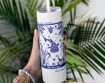 Skinny Tumbler - Sea Life Scene