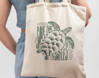 Save the Turtles Tote Bag