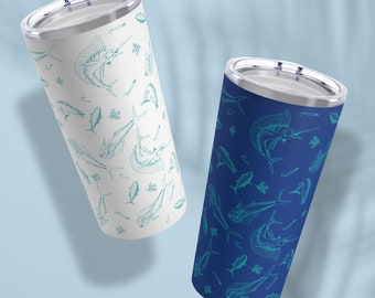 20 oz Tumbler - Deep Sea Fish - Blue or White