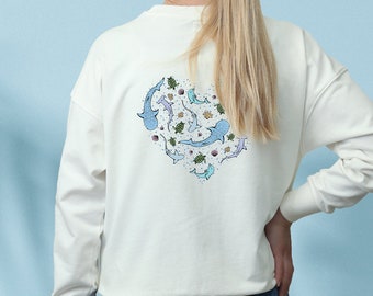 Sea Life Heart Sweatshirt Unisex