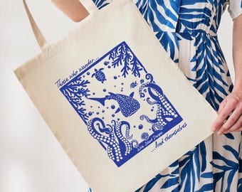 Tote - Sea Life Scene