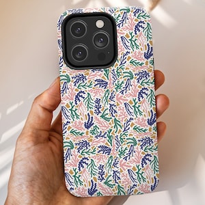 Coral Design, Tough Phone Case, Hand Drawn Art, Ocean Lover, Seaside Gift, Undersea, Oceanside