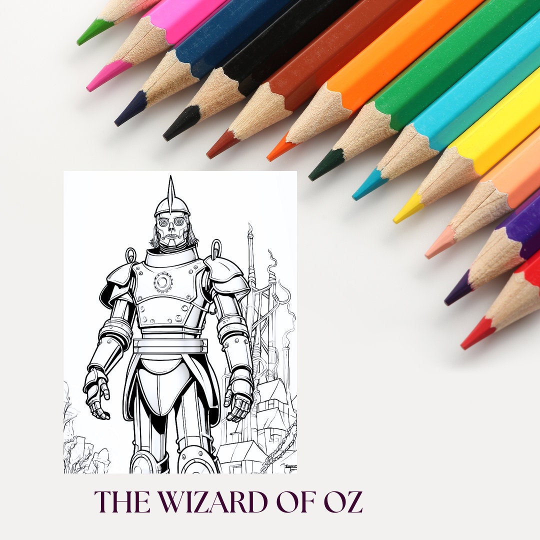 The Wizard of Oz, Tin Man, Printable Black and White, Coloring Page for ...