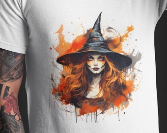 HALLOWEEN T-shirt UNISEX Crewneck T-shirt Gift For Friend Tee Witch Design