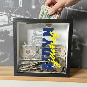 My Little Memory Bank | Shadow Box Keepsake Bank | Memory Box for Tickets, Travel Souvenirs, Medals, Coins & Trinkets | Display Bank Gift