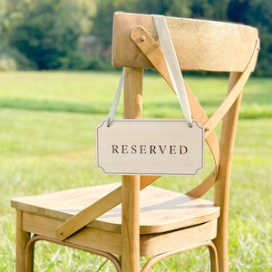 Reserved Chair Sign | Reserved Wedding Seat Wood Sign | Personalized Custom Chair Reserved Sign for Weddings, Events, & Special Occasions