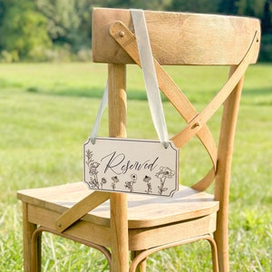Reserved Seat Signs | Reserved Seating Wood Signs | Personalized Custom Chair Reserved Sign for Weddings, Events, & Special Occasions