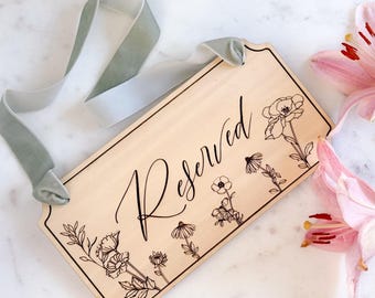 Reserved In Loving Memory Wedding Sign | Reserved Seat Sign | Reserved Seating Wood Signs | Reserved Memorial Sign | Chair Sign for Wedding