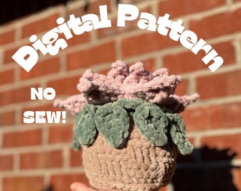 No Sew Crochet Flower Pot Pattern, Flora Amigurumi (PDF Pattern)
