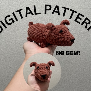 NO SEW dog crochet pattern, puppy crochet pattern, no sew amigurumi pattern, lil pup crochet pattern, crochet dog pattern