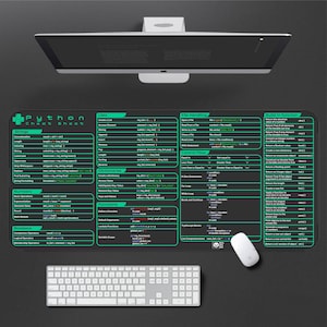 Python Cheat Sheet Desk Mat for Software Engineers, Hackers and ...