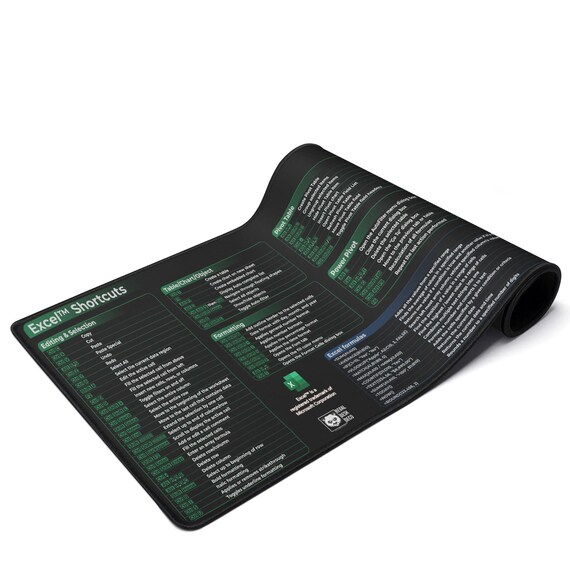 Excel Cheat Sheet Mouse Pad,Extra Large Office