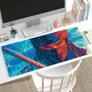 Japanese Ninja Mouse Pad | Japanese Desk Mat | Samurai Design Mouse Pad | Anime desk mat | Gaming Mouse Pad | RGB mouse pad | XXL Mouse Pad