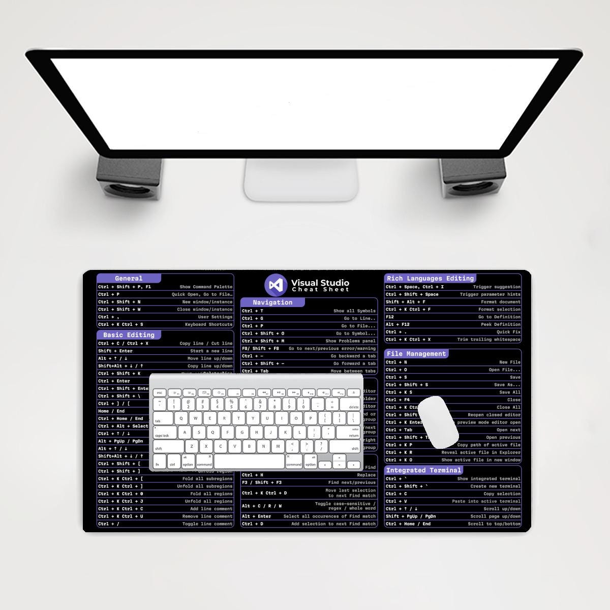 Mat Mac R Visual Studio Cheat Sheet Desk Mat: Mac & Windows Coding Shortcuts - Etsy