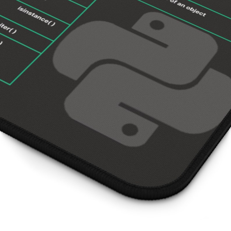Python Cheat Sheet Desk Mat for Software Engineers, Hackers and ...