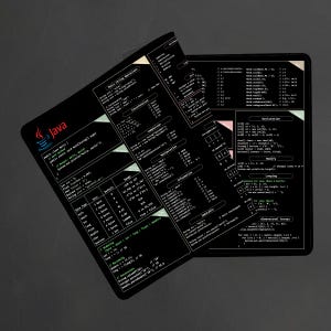 Java Cheat Sheet Desk Mat for software engineers, web developers and programmers, Java Tags Reference,
Programming Code Structure, Work from Home Essentials,
Web Development Gift, Office Productivity
Tech Geek Workspace
Web Designers Tool