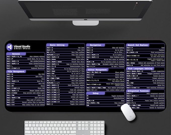 Visual Studio Cheat Sheet Desk Mat: Mac & Windows Coding Shortcuts