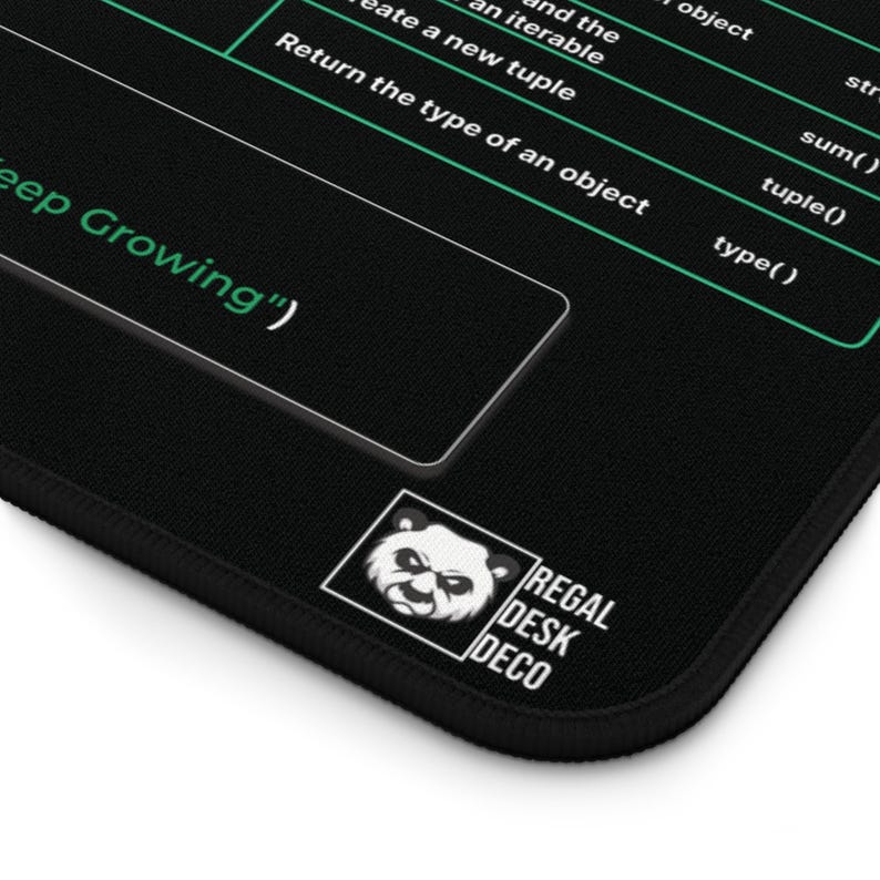 Python Cheat Sheet Desk Mat for Software Engineers, Hackers and ...