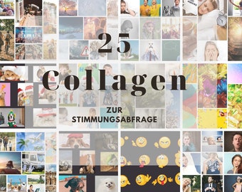 25 Stimmungsbilder Collagen zur Stimmungsabfrage in Online Meetings, Besprechungen und Workshops