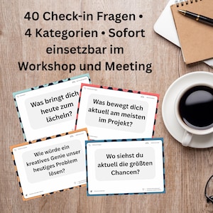 Check-in Fragen für Meetings & Workshops | 40 digitale Karten | Icebreaker, Reflexion, Teamstart | PDF Download