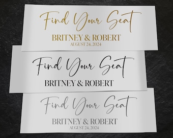 Find Your Seat Vinyl Decal: Wedding Seating Chart Sticker