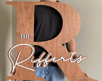 Personalized Wedding Wooden Letter Guestbook Alternative: Custom Name Sign