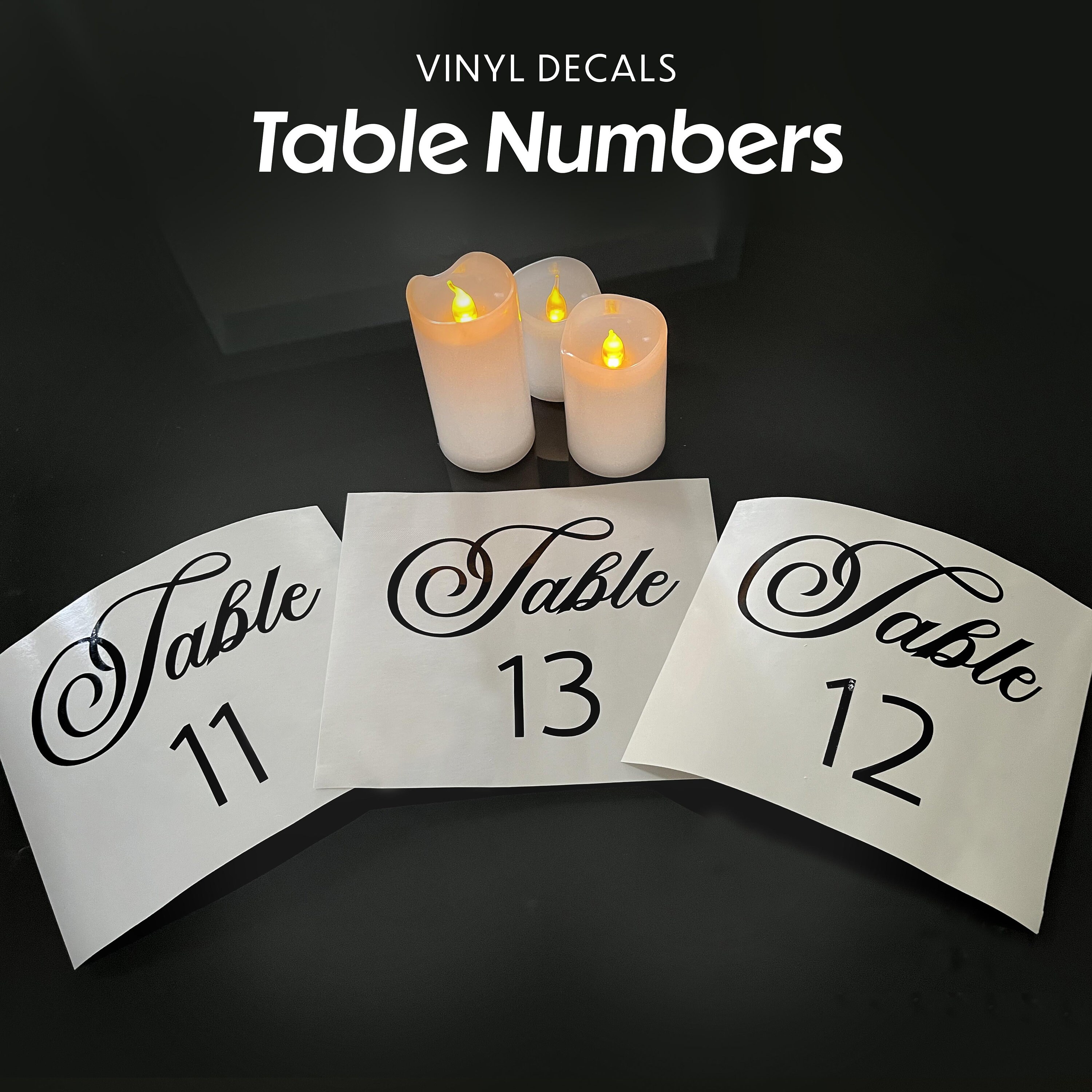 Custom Decals Table Elegant Wedding Table Number Decal: Calligraphy Vinyl Sticker - Etsy