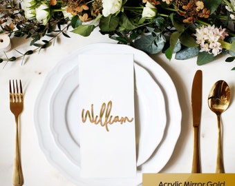 Personalized wedding place names Custom Laser cut name signs Script table names Wooden place names Place setting signs Wedding nameplates