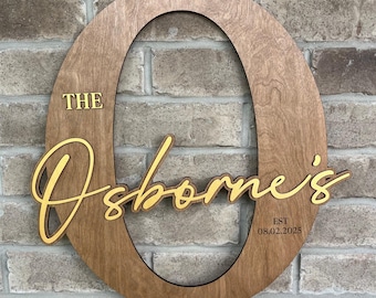 Custom Wooden Letter Wedding Guestbook Sign, Family Name