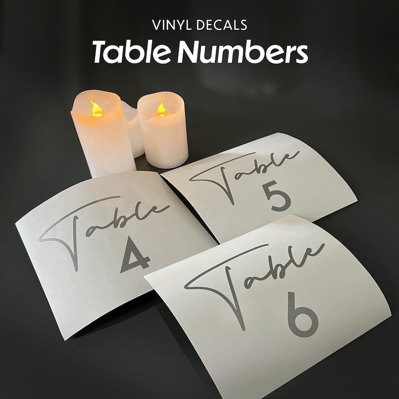 Elegant Wedding Table Number Decal: Calligraphy Vinyl Sticker - Etsy