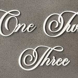 Acrylic Cursive Table Numbers: Laser Cut Wedding Place Cards - Etsy