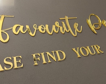 3D Laser Cut Wedding Seating Chart Sign: Wood & Acrylic Letters