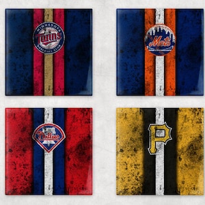 Sports Team Coasters | Custom Baseball Coaster Set | Personalized Gifts | Free Shipping