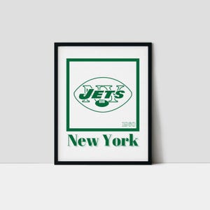 New York Football Art Print, Vintage Jets Wall Decor, Minimalist Sports Wall Art, Gift for Football Fans