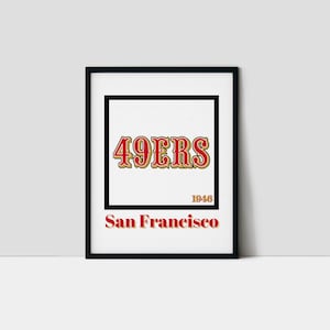 San Francisco Football Art Print, 49ers Wall Decor, Minimalist Sports Wall Art, Gift for Football Fans