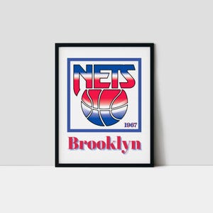 Brooklyn Basketball Art Print | Nets Wall Art | Minimalist Art Print | Vintage Wall Art