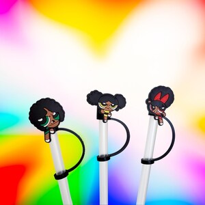 1PCS PVC straw cover hot cartoon figure straw cap fashion anime Plugs Tips  Cover Reusable Splash Proof Drinking straw toppers