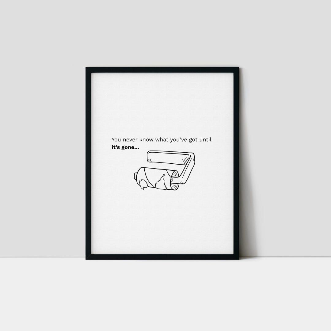 Funny Bathroom Art Print: Minimalist Toilet Paper Humor - Etsy