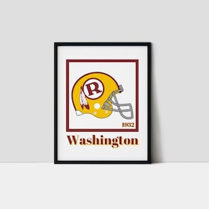 Vintage Washington Commanders Art Print: Minimalist Football Decor