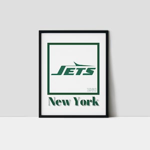 New York Football Art Print, Vintage Jets Wall Decor, Minimalist Sports Wall Art, Gift for Football Fans