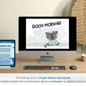 Good Night Computer Goodnight Poem Art for Kid, Printable Goodnight Poem, Colorful ...