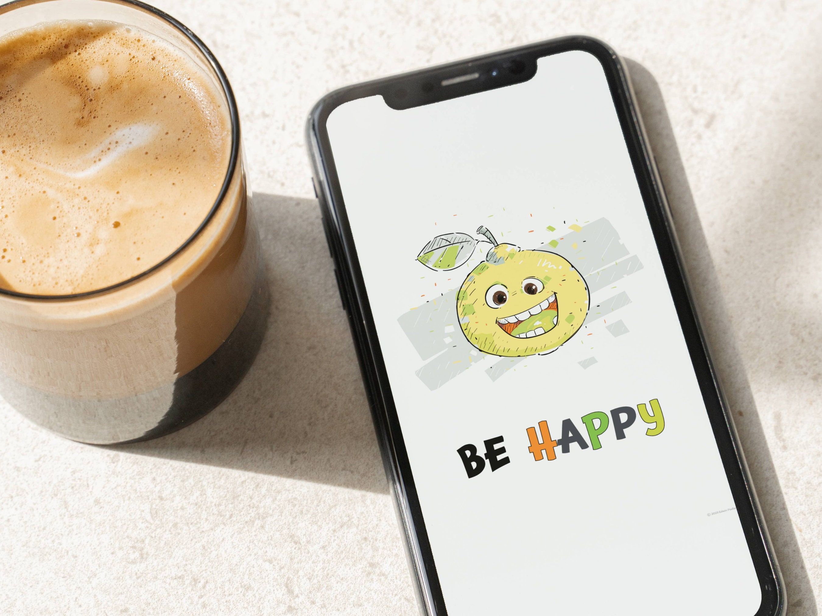 Happiness Device Be Happy Device Wallpaper for Kid, Printable Smiley Face Illustrations ...