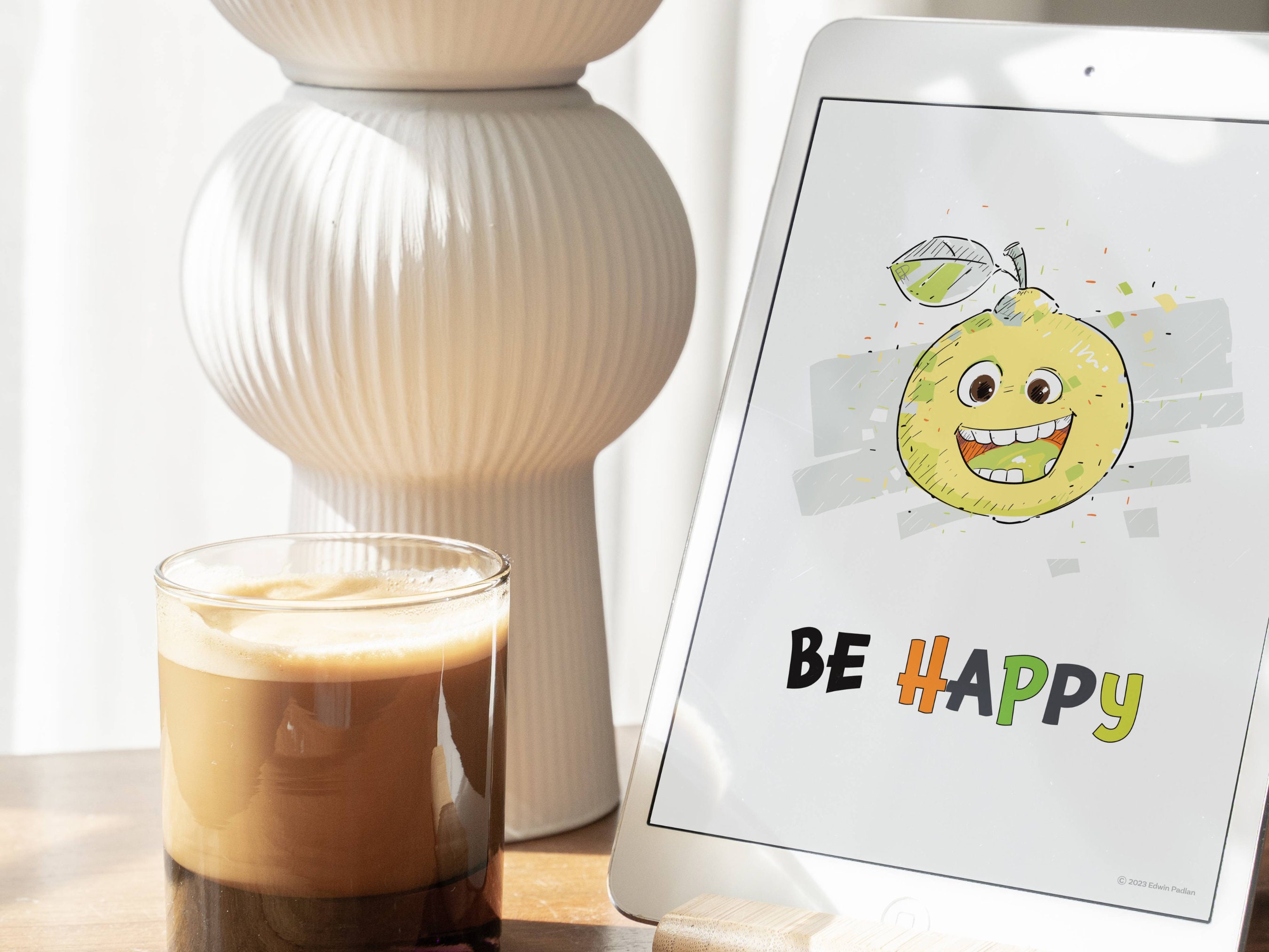 Happiness Device Be Happy Device Wallpaper for Kid, Printable Smiley Face Illustrations ...