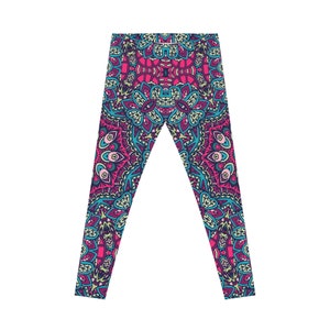 Purple Boho Plus-Size Leggings – Comfortable and Stylish Women&#39;s Activewear